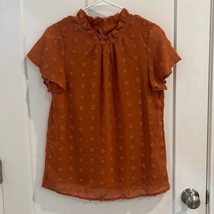 ORANGE BLOUSE WITH TEXTURE